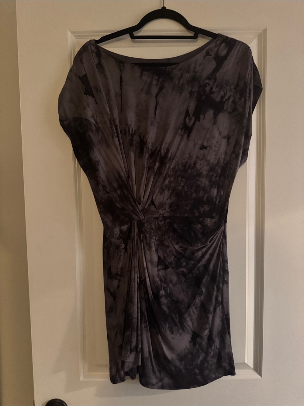 Olivia Rae Black and Gray One-Shoulder Twist Front Dress
